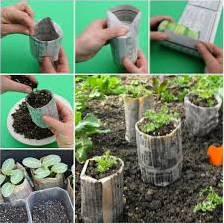 Zahájení semen v novinách Výroba recyklovaných novinových květináčů